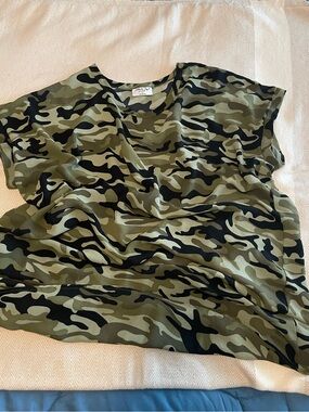 Camo Print Short Sleeve T-shirt dress